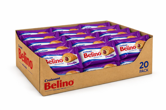 BELINO - Double croissant filled with cherry jam & mille-feuille cream 80gr x 20pcs