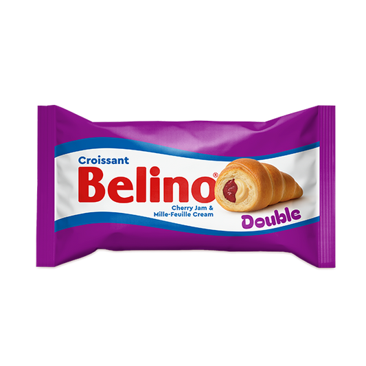 BELINO - Double croissant filled with cherry jam & mille-feuille cream 80gr x 20pcs